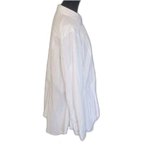 Ashley Stewart White Button-up Asymmetrical Collared Shirt - Picture 3 of 4